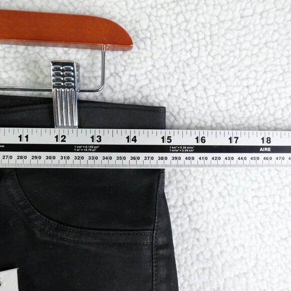 J Brand Jeans Womens 28 Black Bell Bottom Mid Rise Stretch Waxed Denim - Picture 7 of 15